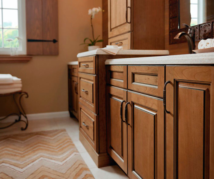Glazed Cabinets in Casual Bathroom - Kitchen Craft Cabinetry