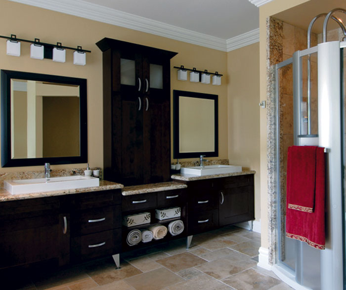 Glazed Cabinets in Casual Bathroom - Kitchen Craft Cabinetry