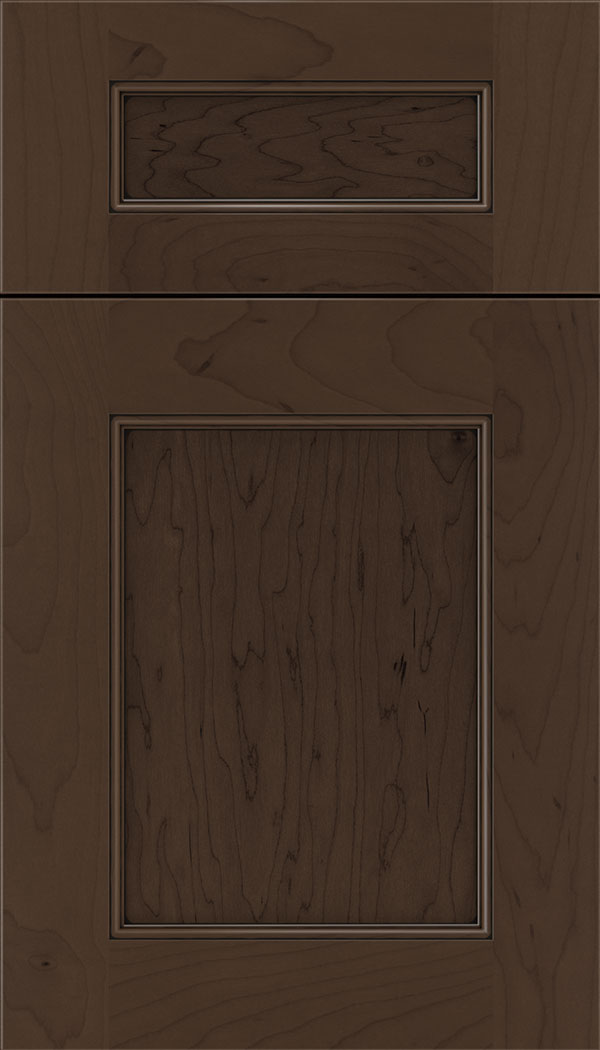 Lexington 5pc Maple recessed panel cabinet door in Cappuccino with Black glaze