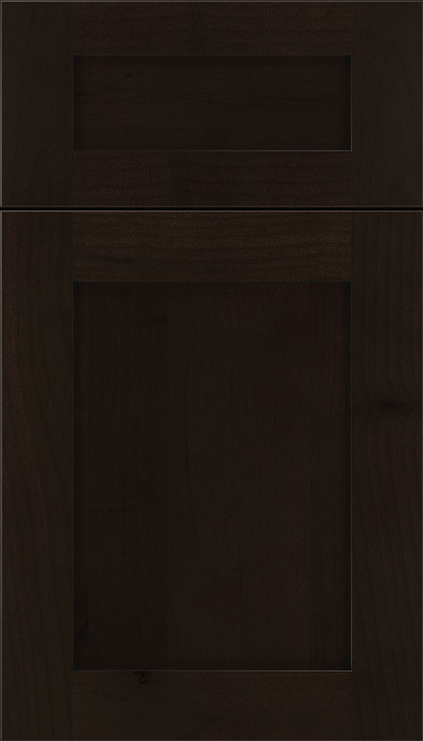 Plymouth 5pc Alder shaker cabinet door in Espresso with Black glaze