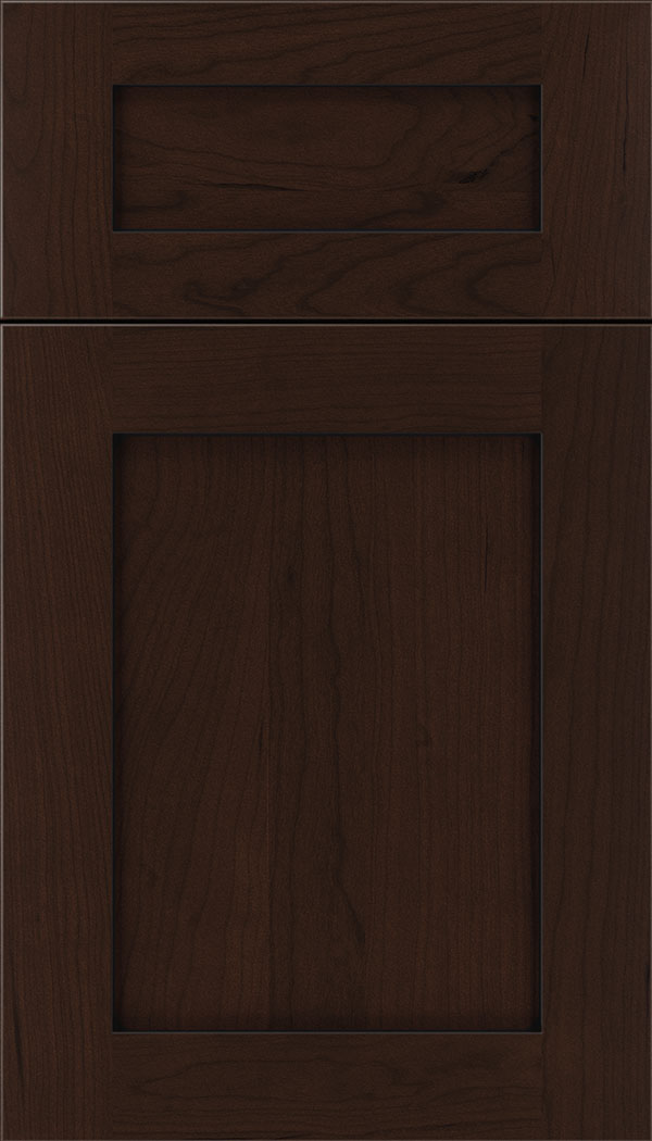 Plymouth 5pc Cherry shaker cabinet door in Cappuccino with Black glaze