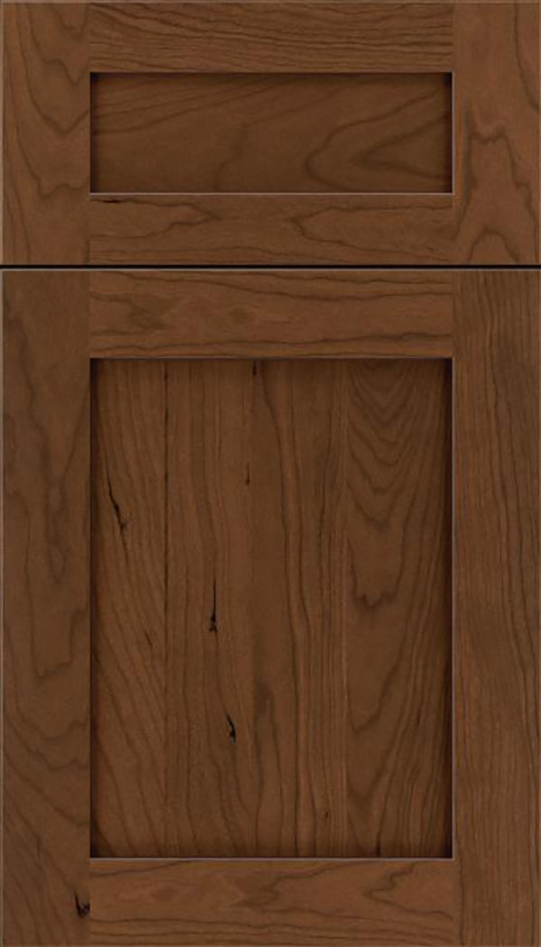 Salem 5pc Cherry shaker cabinet door in Sienna with Mocha glaze