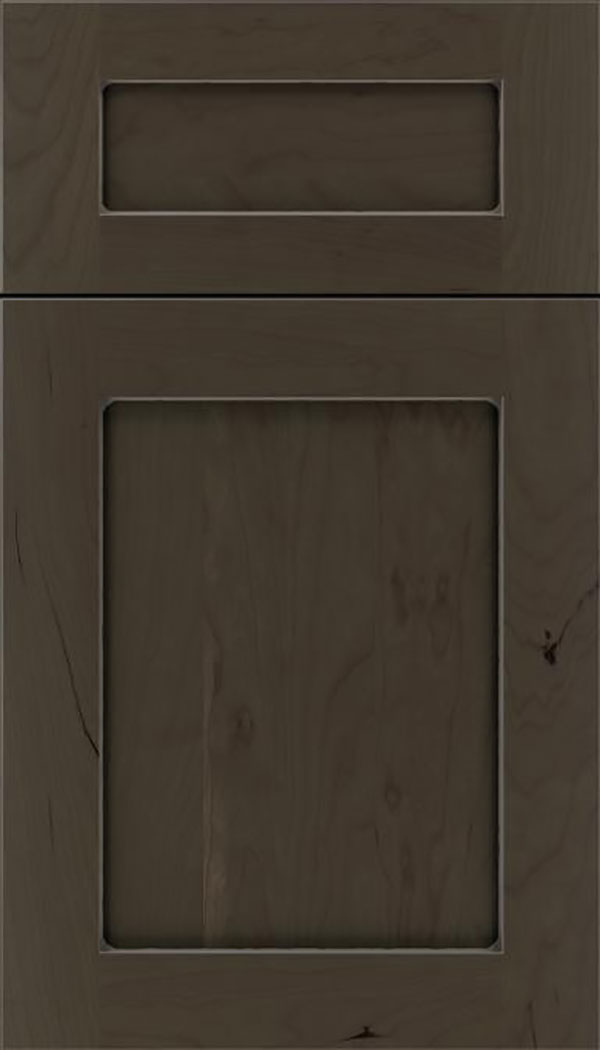 Salem 5pc Cherry shaker cabinet door in Thunder with Pewter glaze