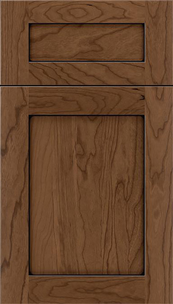 Salem 5pc Cherry shaker cabinet door in Toffee with Black glaze