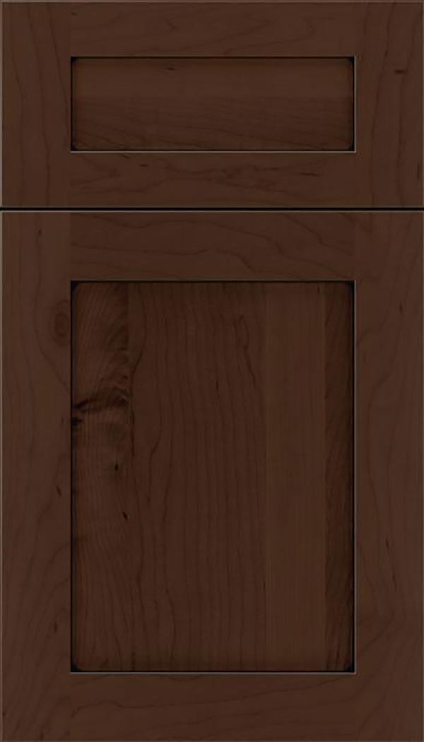 Salem 5pc Maple shaker cabinet door in Cappuccino with Black glaze
