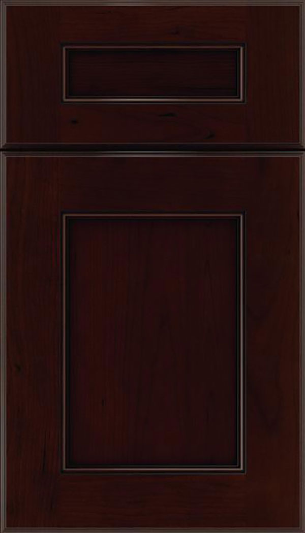 Tamarind 5pc Cherry shaker cabinet door in Cappuccino with Black glaze