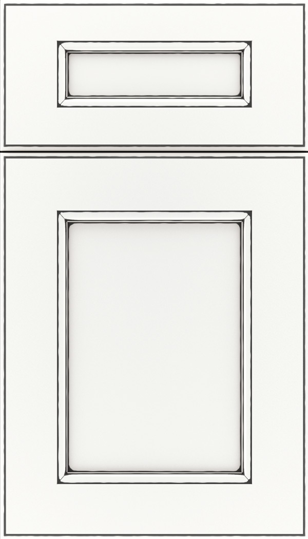 Tamarind 5pc Maple shaker cabinet door in Whitecap with Black glaze