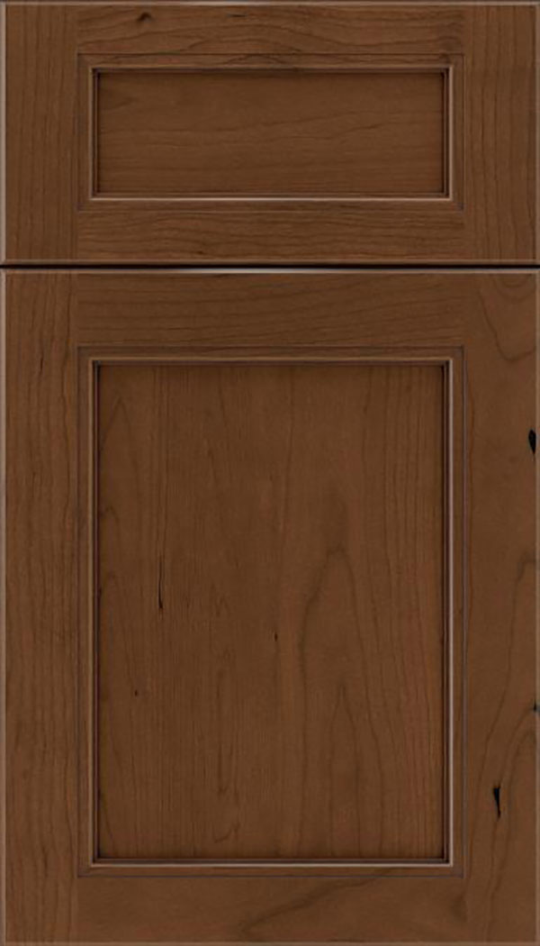 Templeton 5pc Cherry recessed panel cabinet door in Sienna with Mocha glaze