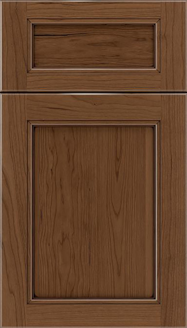 Templeton 5pc Cherry recessed panel cabinet door in Toffee with Mocha glaze