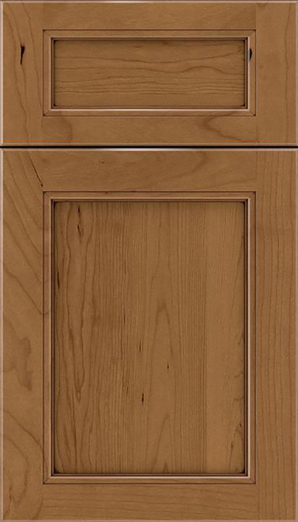 Templeton 5pc Cherry recessed panel cabinet door in Tuscan with Mocha glaze