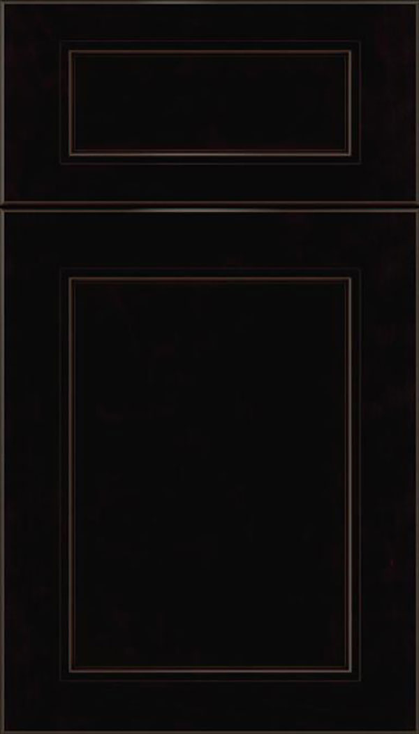 Templeton 5pc Maple recessed panel cabinet door in Espresso with Black glaze